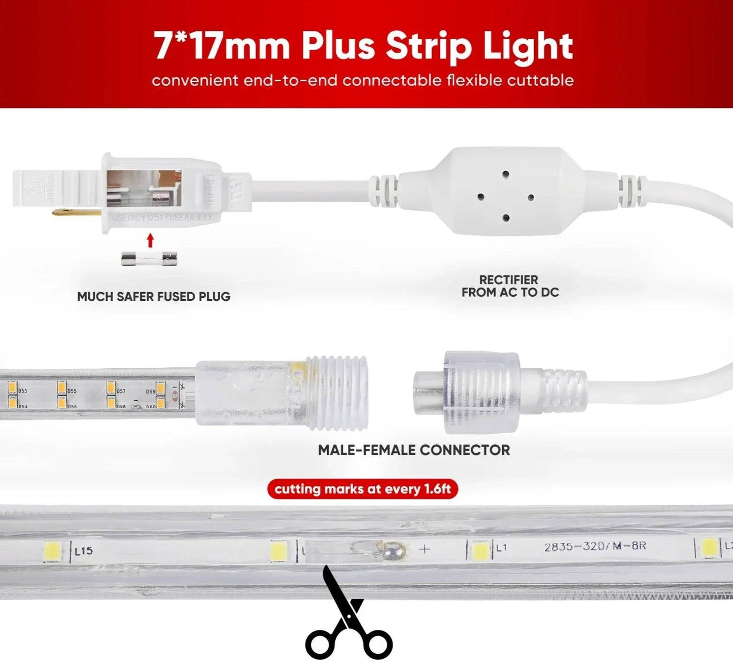 510 Lumen 2800K Super Bright LED Strip Lights for Indoor and Outdoor - Lumens Depot