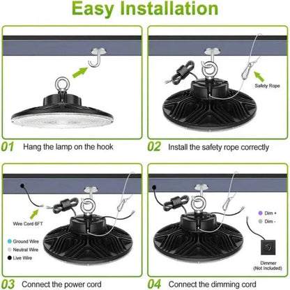 LED UFO High Bay Light, 150W, CCT 5000K, 20,852 Lumens, 100-277 VAC - Lumens Depot