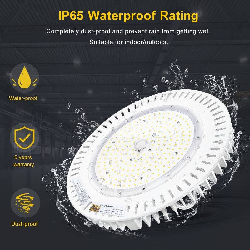 150W UFO High Bay LED Light – 22500 Lumens, 5000K Daylight, Dimmable, Energy-Efficient Commercial Lighting for Warehouses, Factories & Large Spaces - Lumens Depot