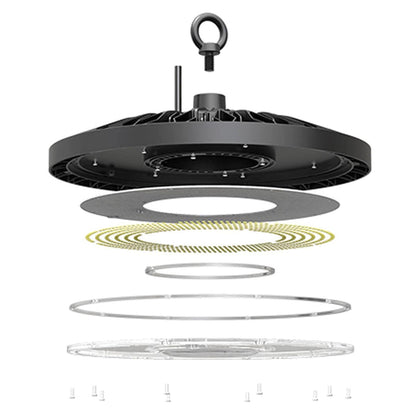 150W UFO LED High Bay Light, Selectable Wattage(80W/100W/150W) & CCT(4000K/5000K), 0-10V Dimmable, AC100-277V, CRI>80, ETL Certified - Lumens Depot