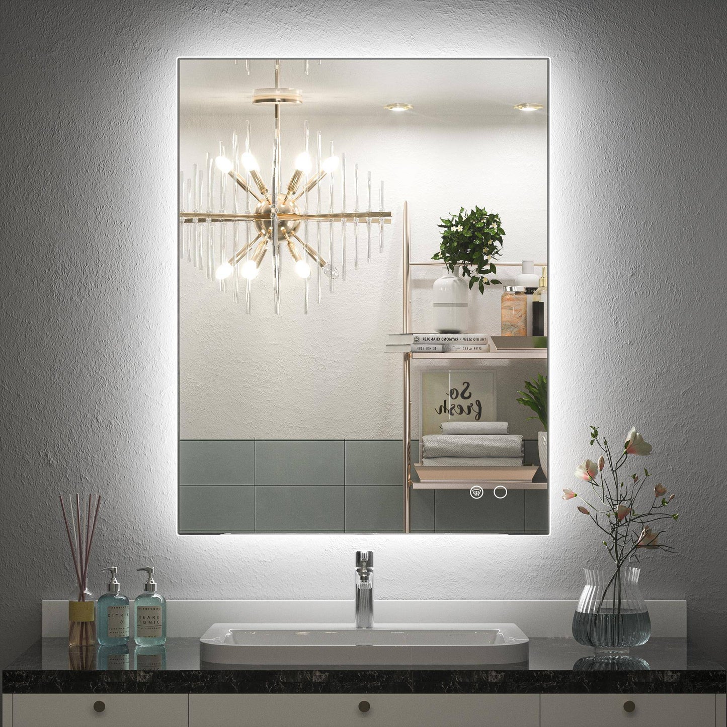 6000K Backlit LED Bathroom Mirror, Shatterproof, IP54, Anti-Fog - Lumens Depot