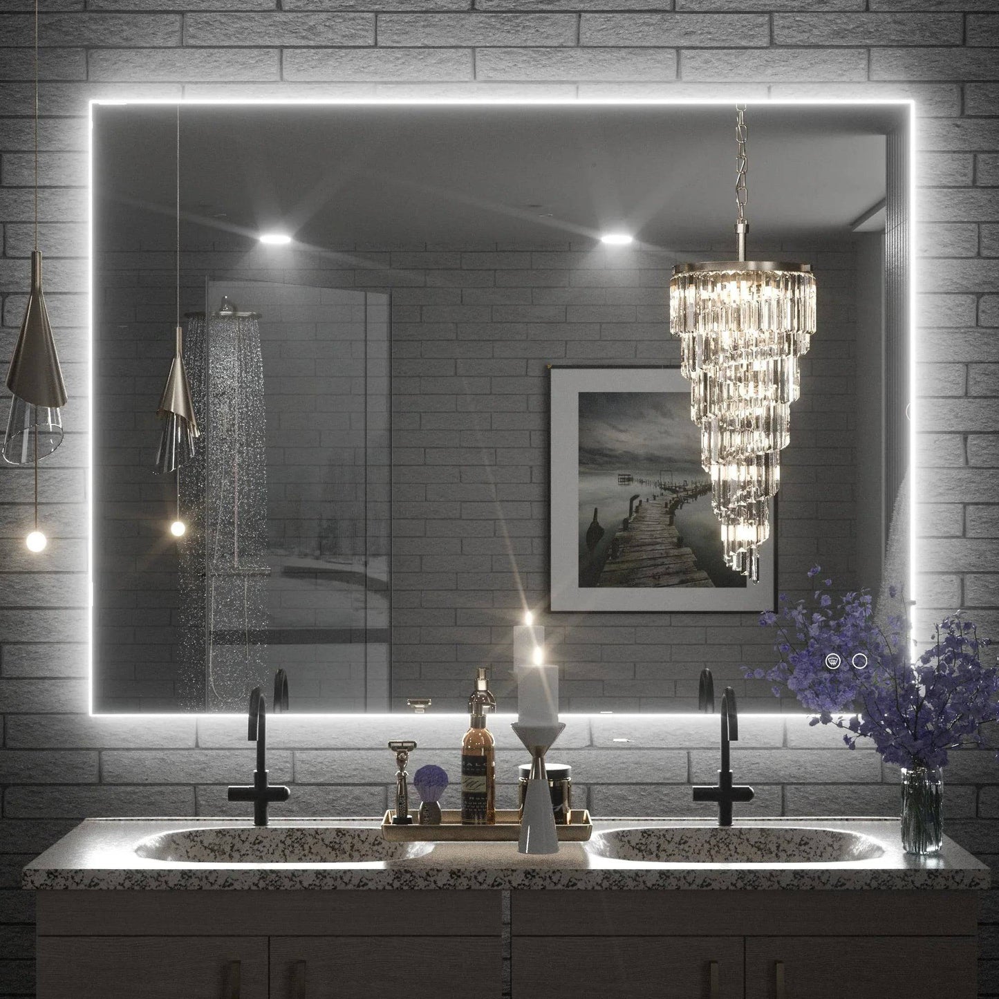 6000K Backlit LED Bathroom Mirror, Shatterproof, IP54, Anti-Fog - Lumens Depot