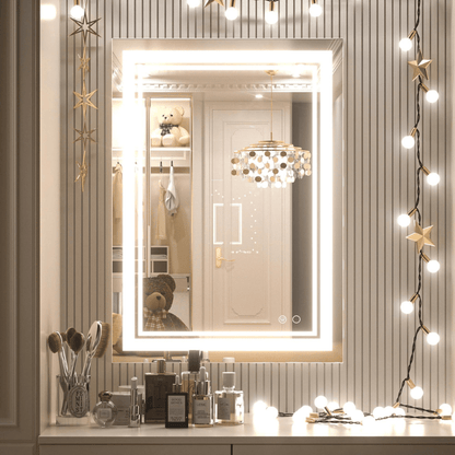 Modern 3-Color Frontlit LED Bathroom Mirror - Ambiance, Practicality, and Contemporary Touch 3000K-4500K-6000K - Lumens Depot