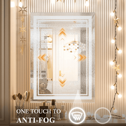 Modern 3-Color Frontlit LED Bathroom Mirror - Ambiance, Practicality, and Contemporary Touch 3000K-4500K-6000K - Lumens Depot