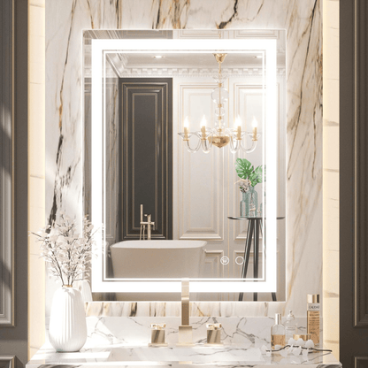 Modern 3-Color Frontlit LED Bathroom Mirror - Ambiance, Practicality, and Contemporary Touch 3000K-4500K-6000K - Lumens Depot
