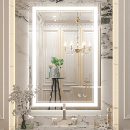 Modern 3-Color Frontlit LED Bathroom Mirror - Ambiance, Practicality, and Contemporary Touch 3000K-4500K-6000K - Lumens Depot
