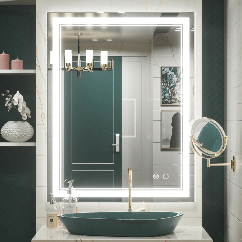 Modern 3-Color Frontlit LED Bathroom Mirror - Ambiance, Practicality, and Contemporary Touch 3000K-4500K-6000K - Lumens Depot