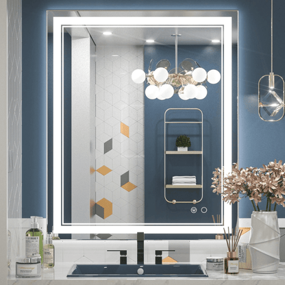Modern 3-Color Frontlit LED Bathroom Mirror - Ambiance, Practicality, and Contemporary Touch 3000K-4500K-6000K - Lumens Depot