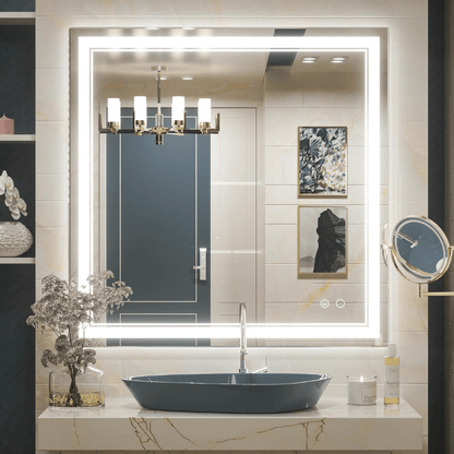 Modern 3-Color Frontlit LED Bathroom Mirror - Ambiance, Practicality, and Contemporary Touch 3000K-4500K-6000K - Lumens Depot