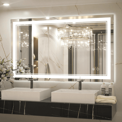 Modern 3-Color Frontlit LED Bathroom Mirror - Ambiance, Practicality, and Contemporary Touch 3000K-4500K-6000K - Lumens Depot
