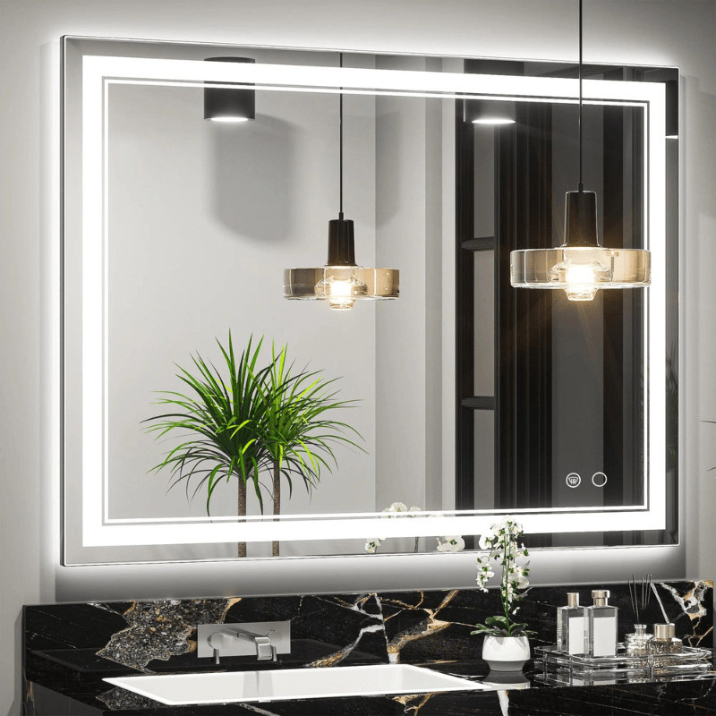 Modern 3-Color Frontlit LED Bathroom Mirror - Ambiance, Practicality, and Contemporary Touch 3000K-4500K-6000K - Lumens Depot