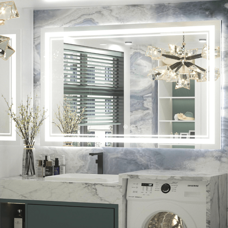 Modern 3-Color Frontlit LED Bathroom Mirror - Ambiance, Practicality, and Contemporary Touch 3000K-4500K-6000K - Lumens Depot