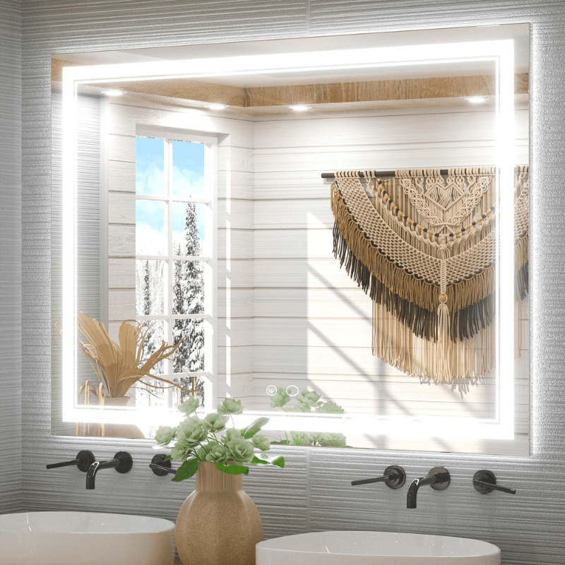 Modern 3-Color Frontlit LED Bathroom Mirror - Ambiance, Practicality, and Contemporary Touch 3000K-4500K-6000K - Lumens Depot