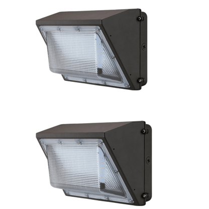 100W LED Wall Pack Light with Built-in Photocell Sensor, Adjustable Wattage (100W/80W/60W) & CCT (3000K/4000K/5000K), 130lm/W – UL & DLC Listed - Lumens Depot