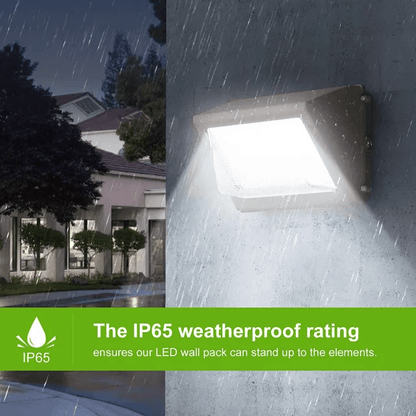 120W LED Wall Pack Light, Selectable Wattage (80W/100W/120W) & CCT (3000K/4000K/5000K), 100-277V with Photocell, IP65 LED Outdoor Wall Lights - ETL & DLC Listed - Lumens Depot