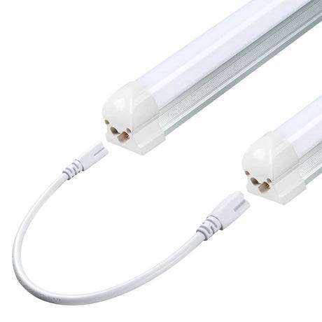 T8 Integrated 8ft LED Shop Lights - 60W, 5000K, 7200 Lumens, Frosted Linkable Fixture, Suitable for 100V-277V, ETL Listed - Lumens Depot