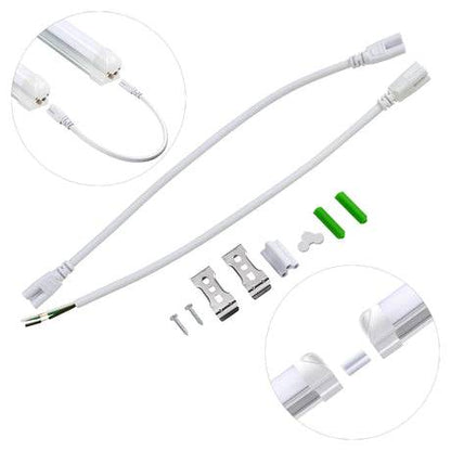 T8 Integrated 8ft LED Shop Lights - 60W, 5000K, 7200 Lumens, Frosted Linkable Fixture, Suitable for 100V-277V, ETL Listed - Lumens Depot