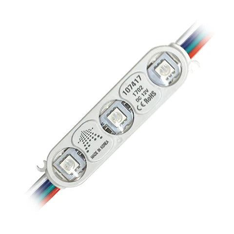 LED Sign Module - 0.72W - RGB Color Changing - 12V DC - 180° Beam Angle - IP68 Waterproof - CE & ROHS Listed - Lumens Depot