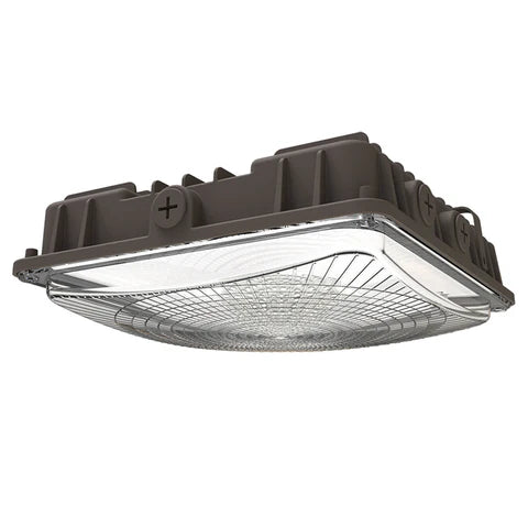 LED Parking Garage Light - 30W/45W/63W Adjustable - 8,505 Lumens - CCT Selectable 4000K/5000K - IP65 Rated - UL & DLC Listed - 120-277V- Bronze Housing - Lumens Depot