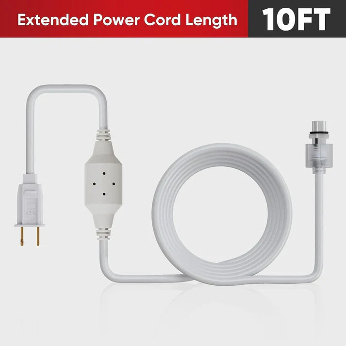 10FT Male-to-Female Extension Power Cord for LED Neon Rope & Strip Lights - Lumens Depot