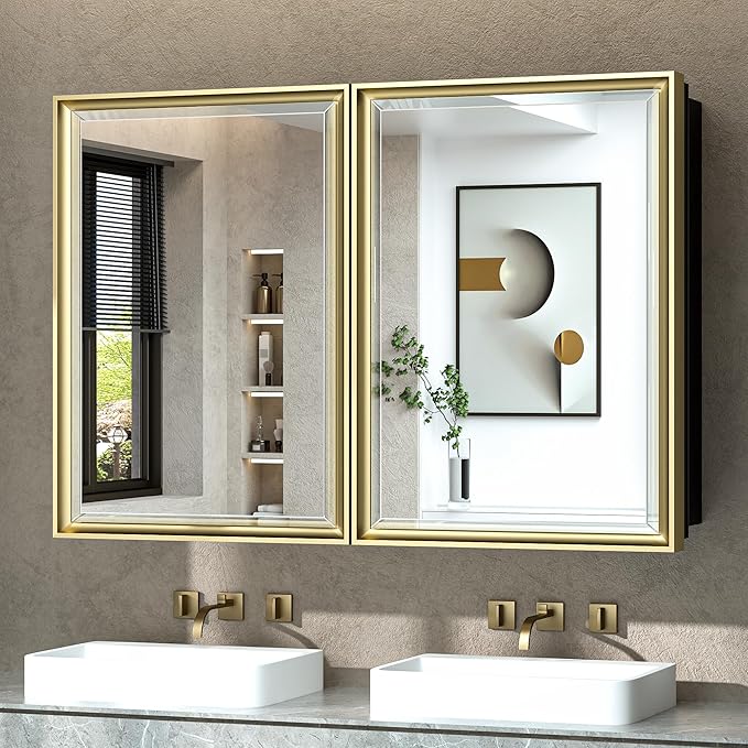 Gold Frame Medicine Cabinet