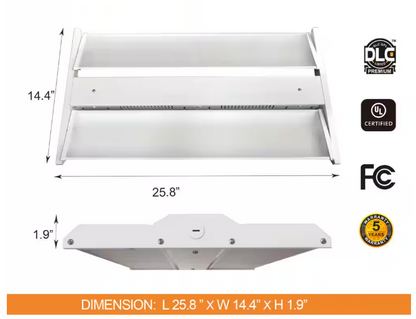 220W Adjustable Panel Integrated LED High Bay Light, Dimmable Linear Fixture