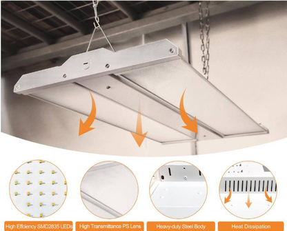 220W Adjustable Panel Integrated LED High Bay Light, Dimmable Linear Fixture