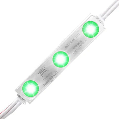 LED Sign Module - 0.72W - 66 Lumens - Green - 12V DC - 180° Beam Angle - Diffuser Lens - IP68 Waterproof - CE & ROHS Listed - Lumens Depot