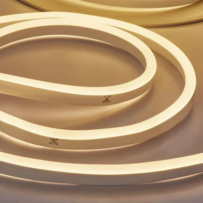 LED Neon Rope Light - 50Ft - 120V - 3000K Yellow - 164W - Waterproof IP67 - ETL Listed - Includes Clips & Connectors - Lumens Depot