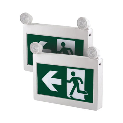 LED Running Man Combo Safety Exit Sign – 4W – 6000K/7000K – Green – 120-347V – 3.6V 1000mAh Ni-Cd Battery – Single & Double Face – UL Listed - Lumens Depot