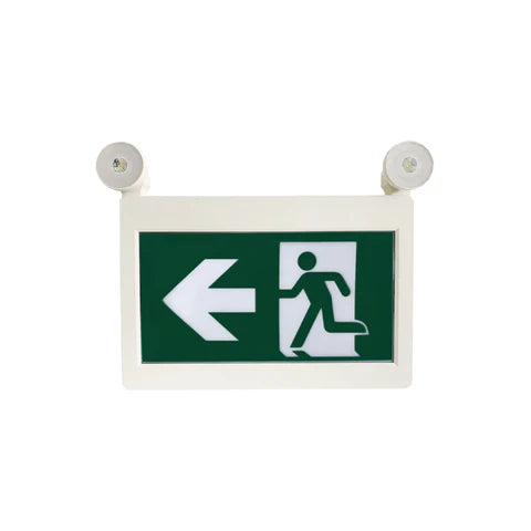 LED Running Man Combo Safety Exit Sign – 4W – 6000K/7000K – Green – 120-347V – 3.6V 1000mAh Ni-Cd Battery – Single & Double Face – UL Listed - Lumens Depot