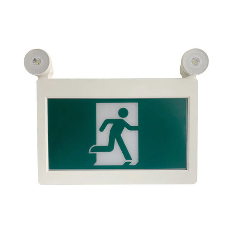 LED Running Man Combo Safety Exit Sign – 4W – 6000K/7000K – Green – 120-347V – 3.6V 1000mAh Ni-Cd Battery – Single & Double Face – UL Listed - Lumens Depot