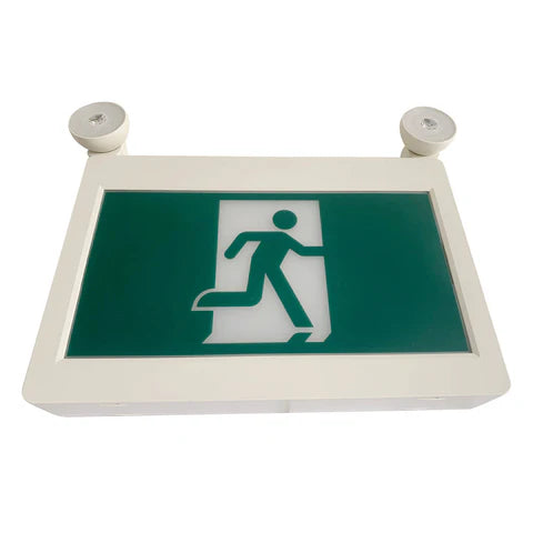 LED Running Man Combo Safety Exit Sign – 4W – 6000K/7000K – Green – 120-347V – 3.6V 1000mAh Ni-Cd Battery – Single & Double Face – UL Listed - Lumens Depot