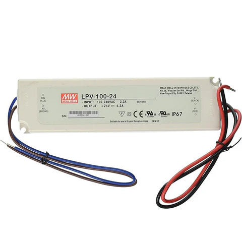 100W 24V DC LED Power Supply - IP67 Waterproof Outdoor Driver - UL Listed for Safe and Reliable Performance - Lumens Depot