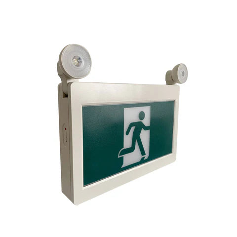 LED Running Man Combo Safety Exit Sign – 4W – 6000K/7000K – Green – 120-347V – 3.6V 1000mAh Ni-Cd Battery – Single & Double Face – UL Listed - Lumens Depot