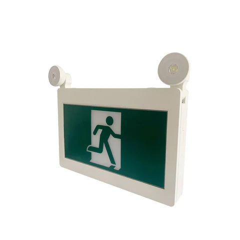 LED Running Man Combo Safety Exit Sign – 4W – 6000K/7000K – Green – 120-347V – 3.6V 1000mAh Ni-Cd Battery – Single & Double Face – UL Listed - Lumens Depot