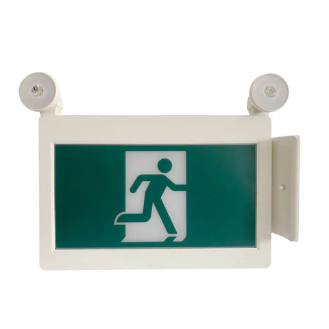 LED Running Man Combo Safety Exit Sign – 4W – 6000K/7000K – Green – 120-347V – 3.6V 1000mAh Ni-Cd Battery – Single & Double Face – UL Listed - Lumens Depot
