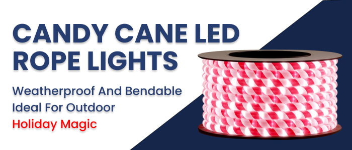 Candy Cane Roping Lights 110V-120V Candy Cane LED Rope Lights