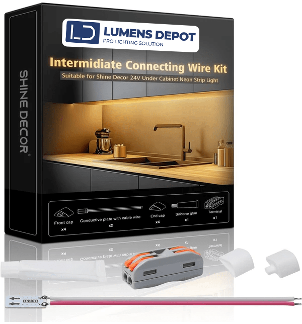 24V Under Cabinet Led Strip Connector Wire Kit - Lumens Depot