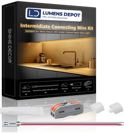 24V Under Cabinet Led Strip Connector Wire Kit - Lumens Depot