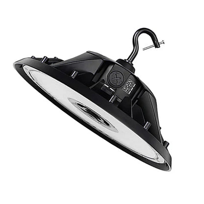 Adjustable Wattage LED UFO High Bay – 100W/120W/150W – 22,500 Lumens – 5000K – 120-277V – Black Housing – IP65 Waterproof – UL & DLC Listed - Lumens Depot