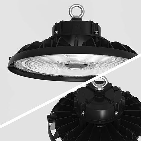6FT Cord Dimmable Round LED High Bay Light – 240W/200W/150W - Energy-Efficient - High Lumen Output & Haisen 3-Pin Sensor Base - Lumens Depot