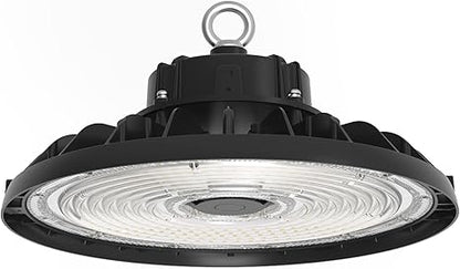 6FT Cord Dimmable Round LED High Bay Light – 240W/200W/150W - Energy-Efficient - High Lumen Output & Haisen 3-Pin Sensor Base - Lumens Depot