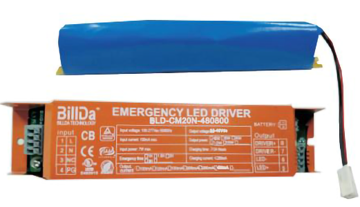 Emergency LED Driver – 20W, 90-Minute Backup - AC120-347V - DC Side Wiring - Lumens Depot