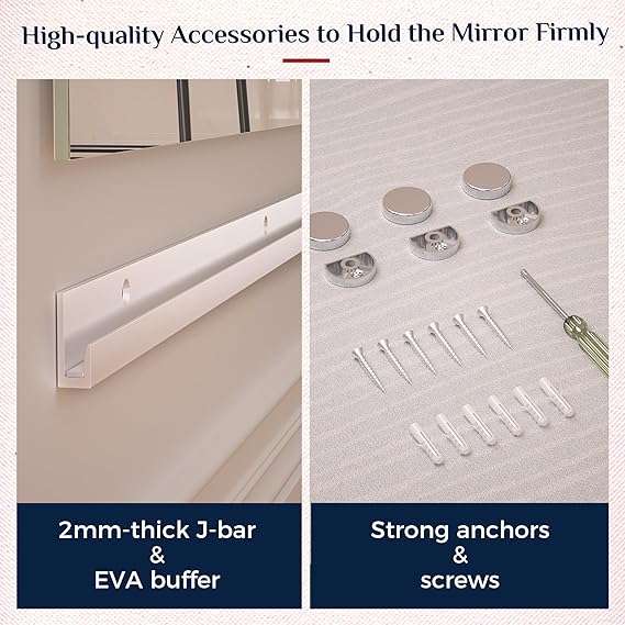 Gym Mirror Set (2 Pieces) – Large Wall-Mounted Mirrors for Home Gym - Fitness Studio - and Commercial Use - Lumens Depot