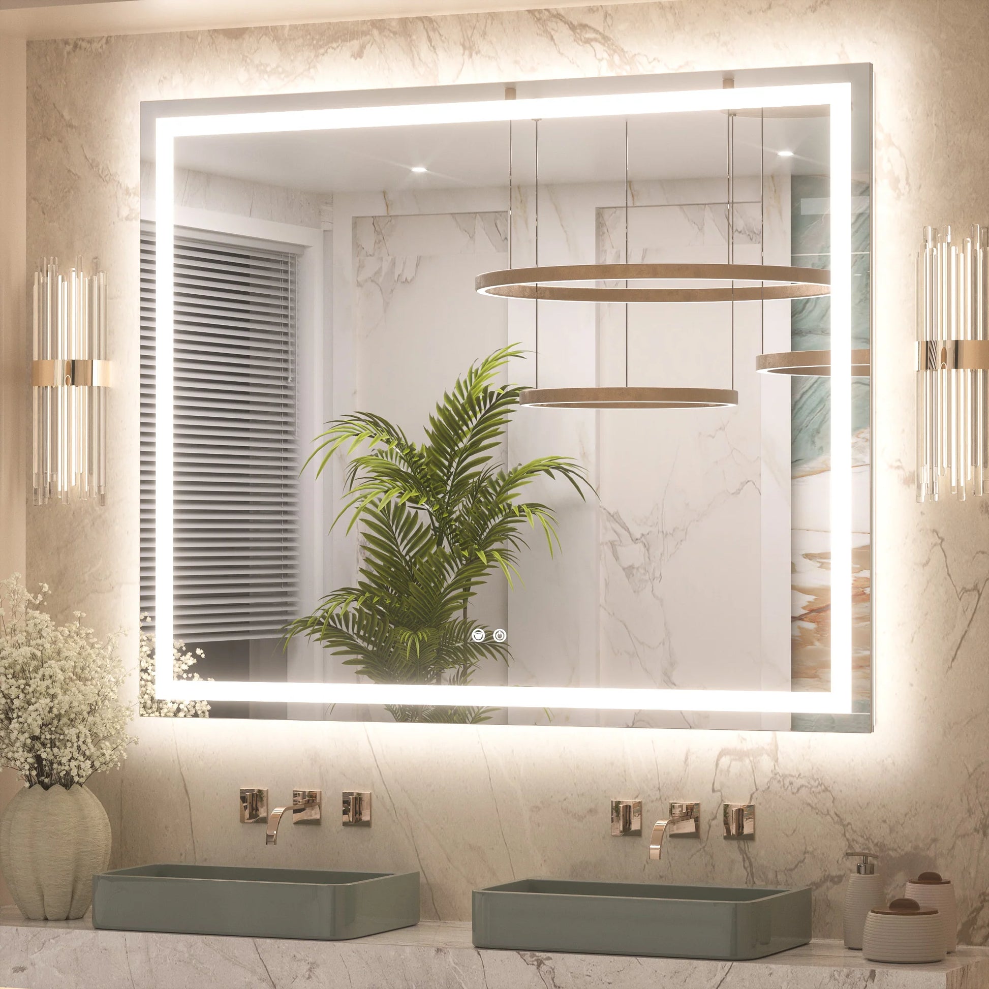 24x48 Frontlit & Backlit LED Bathroom Mirror with 3 Color Temps - Lumens Depot