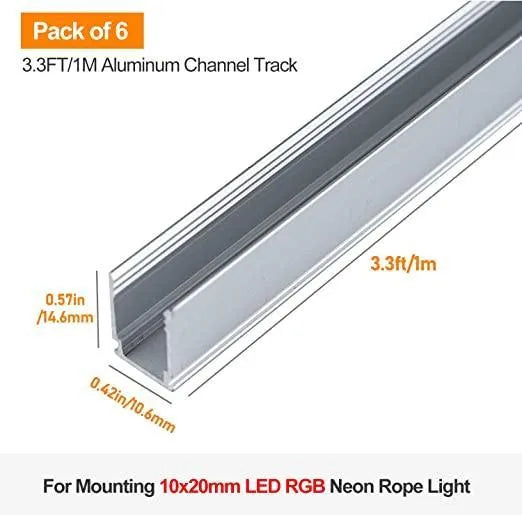 3.3FT RGB Neon Track Channel for 110V 10X20mm RGB Neon-Eco Neon - Lumens Depot