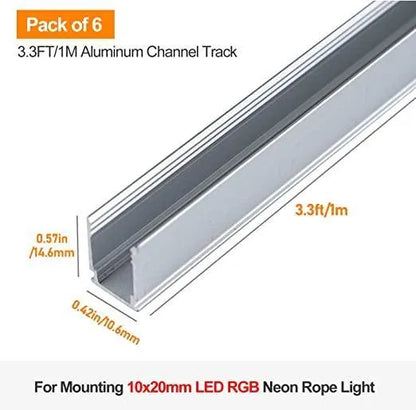 3.3FT RGB Neon Track Channel for 110V 10X20mm RGB Neon-Eco Neon - Lumens Depot