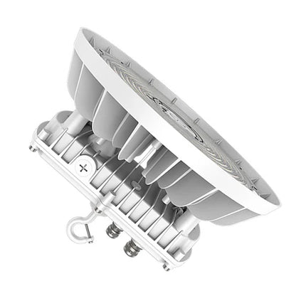 Adjustable LED UFO High Bay – 240W/270W/310W – 46,500 Lumens – CCT Selectable 4000K/5000K – 120-277V – IP65 Waterproof – White Housing – UL & DLC Listed