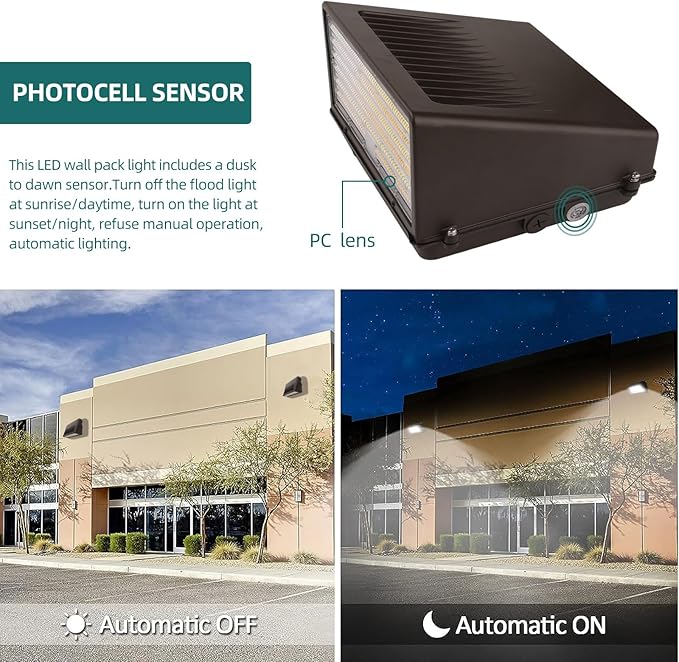 LED Wall Pack Light - 30W/45W/63W Selectable Wattage - Up to 9,450lm - 3000K/4000K/5000K CCT Tunable - Built-in Photocell - PC Lens - DLC 5.1 Premium - Lumens Depot
